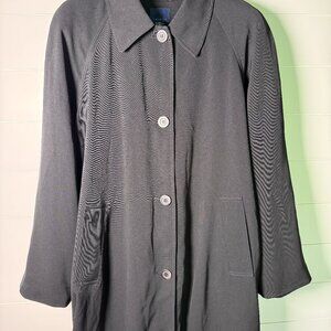Venezia Trench Coat Zip Out Lining Black Sz 22-24 NWT